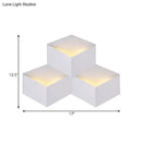 GobekUsa Minimalist Metallic Geometric Wall Mount Light: Cubic Shape, 1/2-Light White Wall Lamp for Corridor