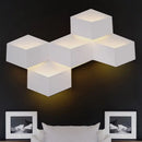 GobekUsa Minimalist Metallic Geometric Wall Mount Light: Cubic Shape, 1/2-Light White Wall Lamp for Corridor