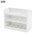 Minimalist white multi compartment egg storage rack kitchen organizer by Decorbites