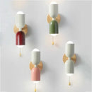 GobekUsa Cream Zipper Wooden Wall Lamp: Minimalist Nordic Design for Bedroom, Living Room Illumination
