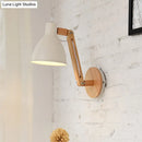 GobekUsa Iron Domed Wall Mounted Lamp: Modern 1 Head Wall Light with Swing Arm and White/Black Finish