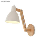 GobekUsa Iron Domed Wall Mounted Lamp: Modern 1 Head Wall Light with Swing Arm and White/Black Finish