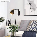 GobekUsa Minimalist Black/White Tapered Wall Sconce Light with Switch – Ideal for Study