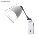 GobekUsa Minimalist Black/White Tapered Wall Sconce Light with Switch – Ideal for Study