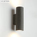 GobekUsa Nordic Terrazzo Shade Up/Down Wall Sconce with 2-Bulb Cylindrical Lamp for Stairs