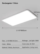 GobekUsa LED Ceiling Light: Nordic Style Ultra Thin Square Lamp for Living Room and Bedroom
