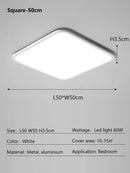 GobekUsa LED Ceiling Light: Nordic Style Ultra Thin Square Lamp for Living Room and Bedroom