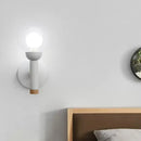 GobekUsa Modern Metal Armed Wall Lamp in White with Clear Glass Shade - 1 Bulb Sconce Light Fixture