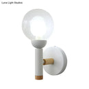 GobekUsa Modern Metal Armed Wall Lamp in White with Clear Glass Shade - 1 Bulb Sconce Light Fixture