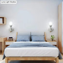 GobekUsa Modern Metal Armed Wall Lamp in White with Clear Glass Shade - 1 Bulb Sconce Light Fixture