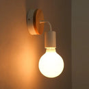 GobekUsa Iron Bend Rotatable Wall Lighting Minimalist Sconce - 1 Head, Black/White-Wood with Exposed Bulb Design