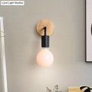 GobekUsa Iron Bend Rotatable Wall Lighting Minimalist Sconce - 1 Head, Black/White-Wood with Exposed Bulb Design