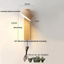 GobekUsa Canopy LED Wall Light Rotate Yellow Travertine Japan Style Bedside Lamp