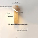GobekUsa Canopy LED Wall Light Rotate Yellow Travertine Japan Style Bedside Lamp
