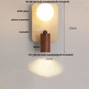 GobekUsa Canopy LED Wall Light Rotate Yellow Travertine Japan Style Bedside Lamp