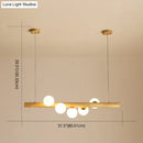 GobekUsa Minimalist Wooden Island Pendant with Glass Sphere for Living Room Ceiling Lighting