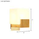 GobekUsa Minimalist Cube Wall Sconce with Opal Glass and Wood Detail