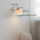 GobekUsa LED Wall Lights Wood White Ceramic Rotate, Living Room Bedside Lamp