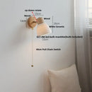 GobekUsa LED Wall Lights Wood White Ceramic Rotate, Living Room Bedside Lamp