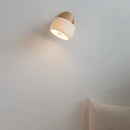 GobekUsa LED Wall Lights Wood White Ceramic Rotate, Living Room Bedside Lamp