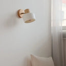 GobekUsa LED Wall Lights Wood White Ceramic Rotate, Living Room Bedside Lamp