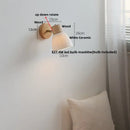 GobekUsa LED Wall Lights Wood White Ceramic Rotate, Living Room Bedside Lamp