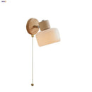 GobekUsa LED Wall Lights Wood White Ceramic Rotate, Living Room Bedside Lamp