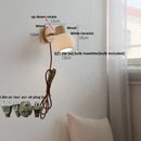 GobekUsa LED Wall Lights Wood White Ceramic Rotate, Living Room Bedside Lamp