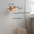 GobekUsa LED Wall Lights Wood White Ceramic Rotate, Living Room Bedside Lamp