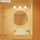 GobekUsa White Glass LED Vanity Light with Wooden Backplate - Simplicity Globe Wall Sconce for Bathroom