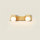 GobekUsa White Glass LED Vanity Light with Wooden Backplate - Simplicity Globe Wall Sconce for Bathroom
