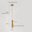 GobekUsa LED Yellow Travertine Hanging Lamp for Home Decor and Lighting Fixtures