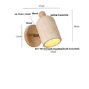GobekUsa LED Wall Sconce Pull Chain Switch Modern Wood Yellow Travertine Stair Light