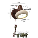 GobekUsa LED Wall Sconce Pull Chain Switch Modern Wood Yellow Travertine Stair Light
