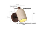 GobekUsa LED Wall Sconce Pull Chain Switch Modern Wood Yellow Travertine Stair Light