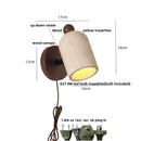 GobekUsa LED Wall Sconce Pull Chain Switch Modern Wood Yellow Travertine Stair Light