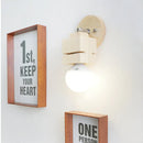 GobekUsa Modern Wood Wall Sconce with Rotatable Bare Bulb - 1-Head Bedroom Lamp