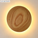 GobekUsa Minimalist Wood Circle Wall Sconce with LED Lighting: 5"/7" Width for Parlor in Beige
