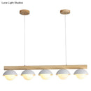 GobekUsa Minimalist Wood Island Pendant - Grey Dome-Shaped Hanging Light