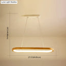 GobekUsa Minimalist Wood Island Pendant LED Ceiling Light - Modern Elliptic Design for Living Room