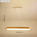 GobekUsa Minimalist Wood Island Pendant LED Ceiling Light - Modern Elliptic Design for Living Room