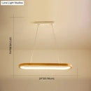 GobekUsa Minimalist Wood Island Pendant LED Ceiling Light - Modern Elliptic Design for Living Room