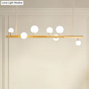 GobekUsa Minimalist Wood Island Pendant Light with Opal Glass Balls - perfect for Restaurants