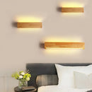 GobekUsa Minimalist Wood Wall Sconce Light with LED Vanity Light and Acrylic Shade for Bathroom