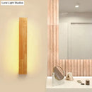 GobekUsa Minimalist Wood Wall Sconce Light with LED Vanity Light and Acrylic Shade for Bathroom