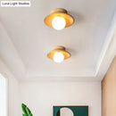 GobekUsa Sleek Wooden Ceiling Light - Mini Semi Flush Mount Hallway Lamp