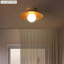 GobekUsa Sleek Wooden Ceiling Light - Mini Semi Flush Mount Hallway Lamp