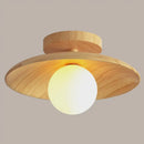 GobekUsa Sleek Wooden Ceiling Light - Mini Semi Flush Mount Hallway Lamp