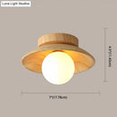 GobekUsa Sleek Wooden Ceiling Light - Mini Semi Flush Mount Hallway Lamp