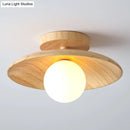 GobekUsa Sleek Wooden Ceiling Light - Mini Semi Flush Mount Hallway Lamp